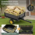thumbnail image 4 of VanAcc Garden Utility Trailer, 500lbs 12 Cu.ft Atv Utv Trailer Tow Behind Dump Cart with Removable Sides, Outdoor Lawn Mower Cart for Tractor, 4 of 9