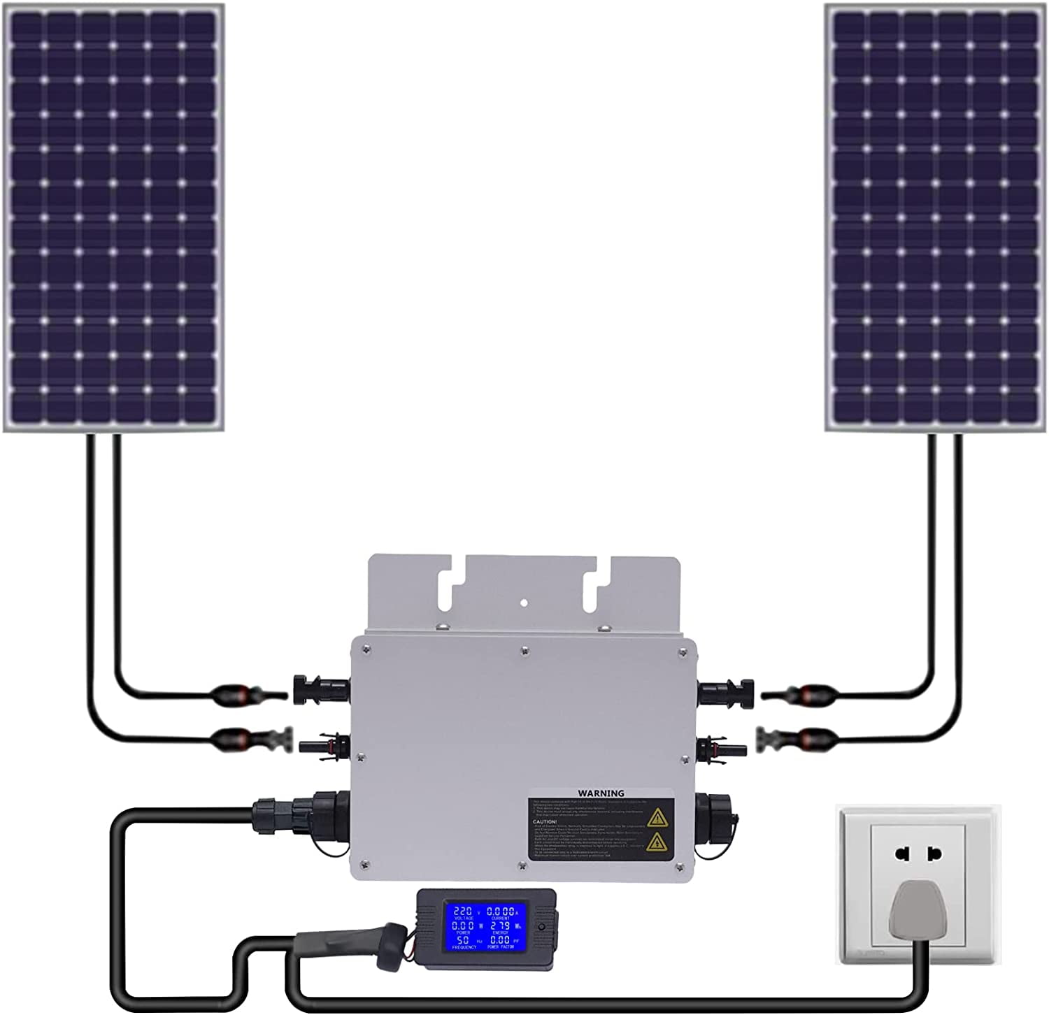 Kit 2 Paneles Solares 455w + Microinversor 700w/220v +estruc