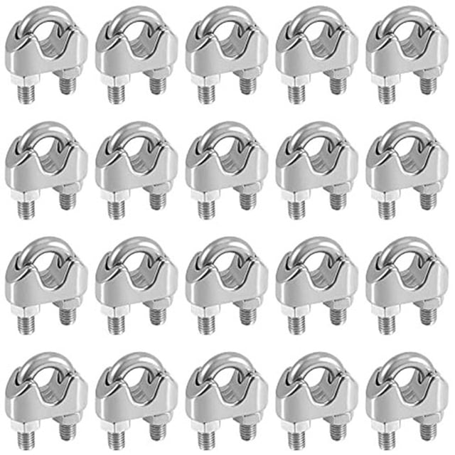 3/8 Inch Wire Rope Clamp, Heavy Duty Wire Rope Clamp, M10 Stainless Steel Wire Rope Clamp,20 PCS