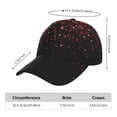 thumbnail image 3 of Kdxio Unisex Red Glitter1 Pattern Baseball Cap Unisex Washed Classic Adjustable Hat, 3 of 7
