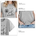 thumbnail image 5 of Blusa de manga corta Cuello redondo Letra impresa Moda Elegante Casual Blusa de manga corta Gris claro (fuente negra) XXL, 5 of 5