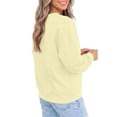 thumbnail image 4 of Womens Crew Neck Sweatshirts Long Sleeve Fall Casual Basic Pullover Loose Fit Top Sweatshirt Fashion Yellow 2XL, 4 of 4