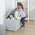 thumbnail image 5 of Melissa & Doug Wooden Toy Chest, Toy Storage Box with Hinged-Lid, Playroom Furniture for Kids Ages 3+ (Gray), 5 of 10