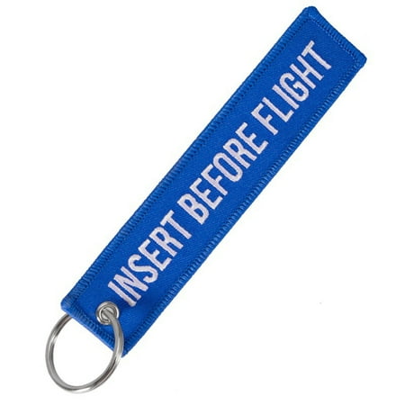

Insert Before Flight Print Embroidery Tag Keychain Key Ring Chain Pendant Gift