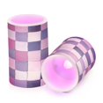thumbnail image 7 of Yayeee Flameless Candles with Remote Flickering Battery Operated Multi Color Changing, Pink and Purple Plaid Pattern, 7 of 7