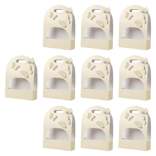 10x caja de flores de mariposa, caja de regalo, decoraciones decorativas, caja de embalaje de flores versátil, caja de papel de regalo de flores para Amarillo cremoso