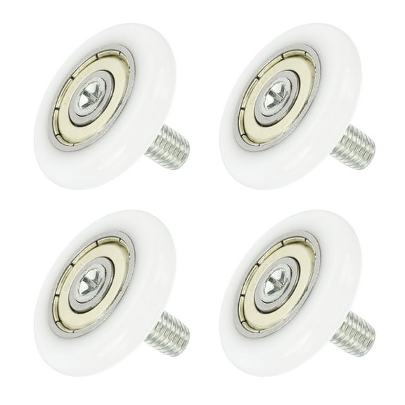 Uxcell 4 PCS Drawer Rollers 4x28mm Nylon Bearing Roller Drawer Pulley Wheels White