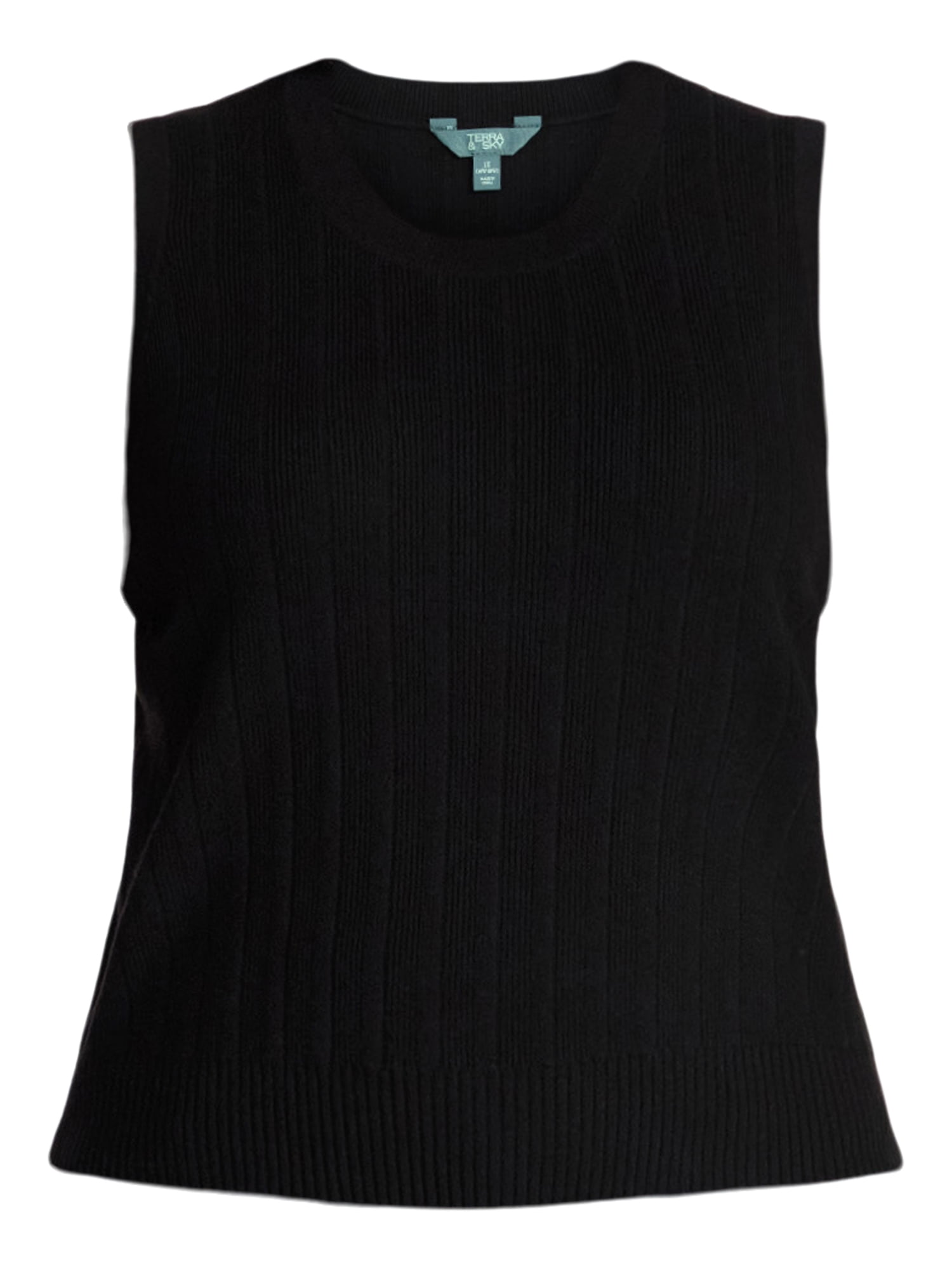 Terra & Sky Women's Plus Size Ribbed Tank Top and Cardigan Set, 2-Piece, Sizes 0X-5X