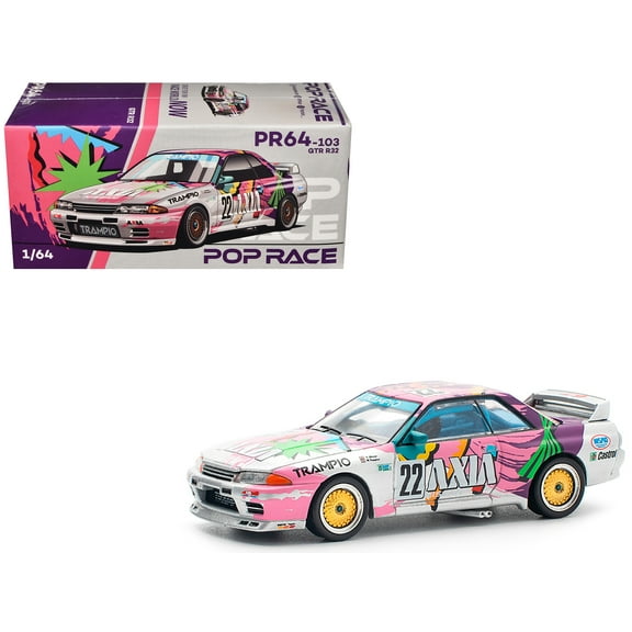GTR R32 RHD #22 "Axia" Group A "Japanese Touring Car Championship" (1991) 1/64 Diecast Model Car by Pop Race