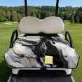 thumbnail image 3 of COEQINE Quilted Golf Cart Seat Cover, Folds Like a Bag with Handle for Easy Carry, Universal Fit 51.2"x30.3" for EZGO Yamaha Club Car 2-Seaters, 4 Pockets, Black Horse Marble, 3 of 8