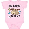thumbnail image 3 of Inktastic My Poppy Loves Me with Sloth and Hearts Boys or Girls Baby Bodysuit, 3 of 5