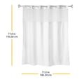 thumbnail image 5 of Whitmor No Hook Chrome Split Ring Herringbone Pattern Shower Curtain, w/Window & Snap-In Liner, 71" x 77", 5 of 5