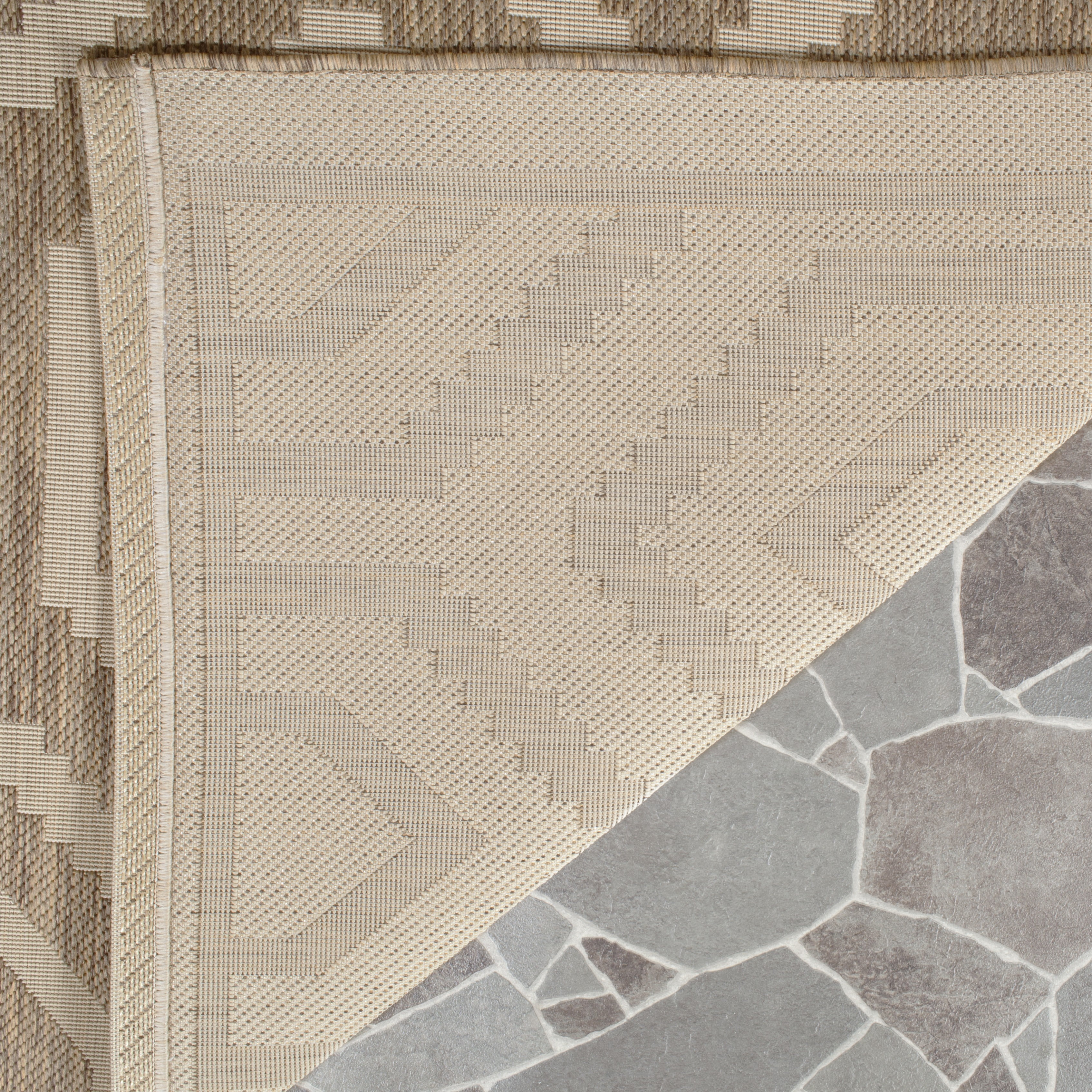 Safavieh Courtyard Amelia Geometric Indoor/Outdoor Runner Rug, Brown/Bone, 2'3" x 8'