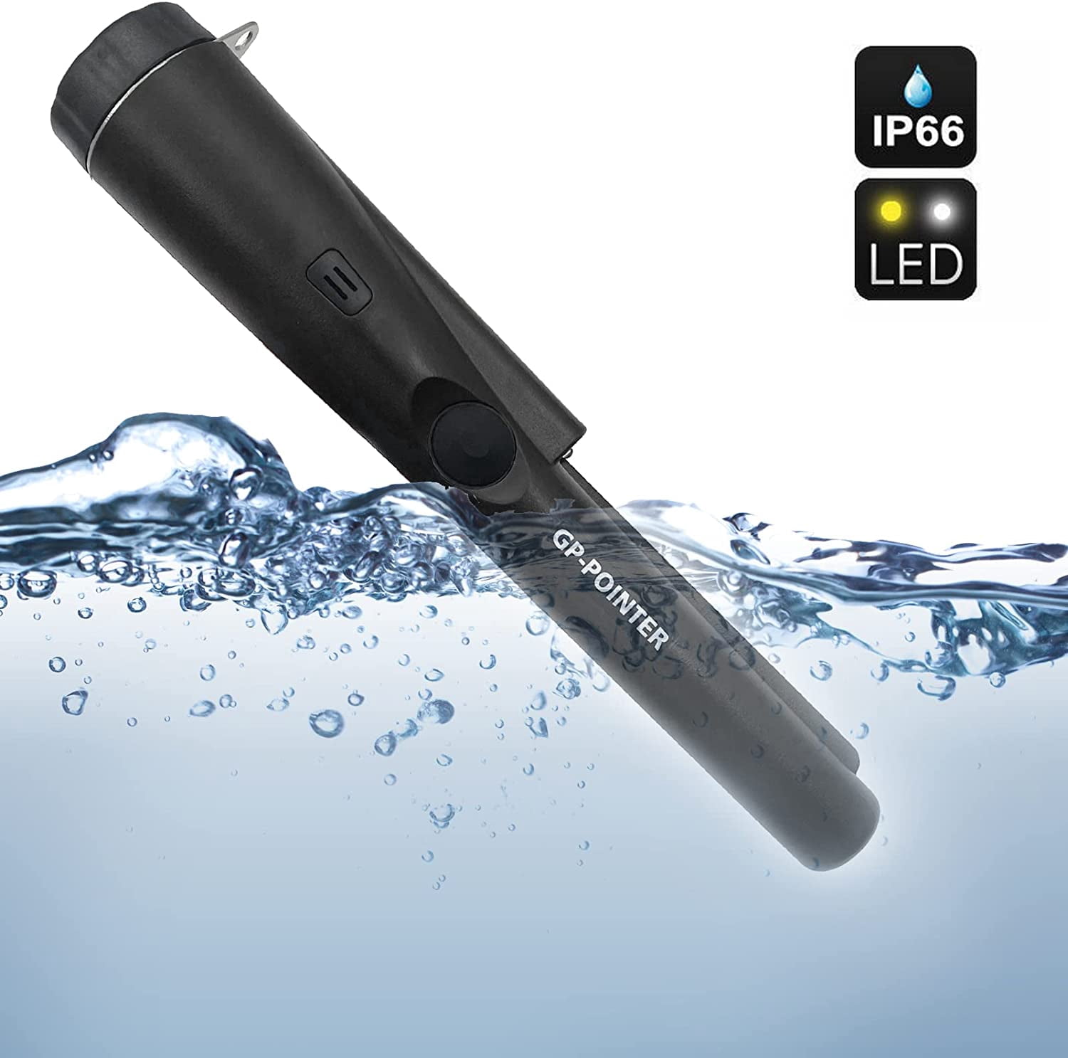 LYFJXX Black Automatic 9 Volt Battery Powered Handheld GP Pointer Metal Detector