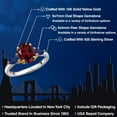 thumbnail image 2 of Gem Stone King 925 Silver and 10K Yellow Gold Red Rhodolite Garnet and Blue Sapphire Engagement Ring for Women | 3.00 Cttw | Oval 9X7MM | Gemstone January Birthstone | Size 5, 2 of 6