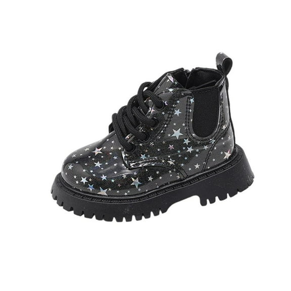 vokkrv Girls Lace Up Riding Boots Ankle Cute Soft Boots PU Leather Side Zipper Punk Goth Boot