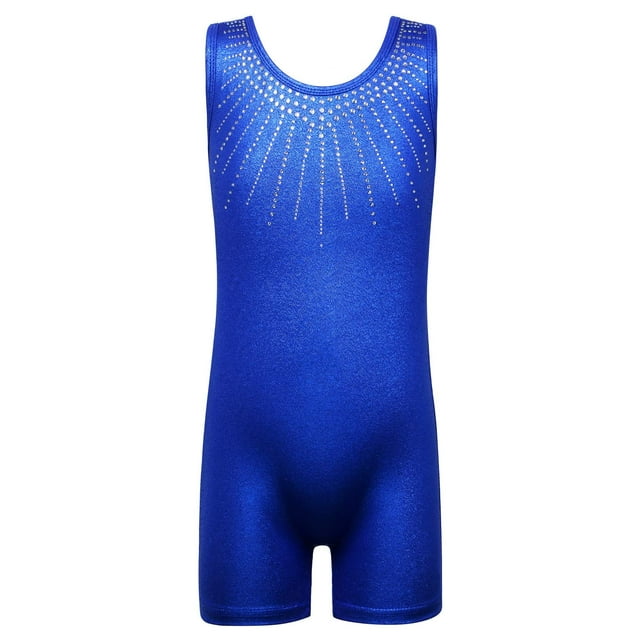 Maillots de gimnasia BAOHULU Shiny Jewels sin mangas con pantalones cortos para niña