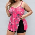 thumbnail image 2 of TSADFHJI Women's Swimwear Tankini 2 Piece Normal Swimsuit Backless 2 Piece Printing Adjustable Print Multi Color Padded Strap Bathing Suits Sexy Vacation Beach Wear Xxl, 2 of 8