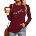 thumbnail image 6 of Womens Long Sleeve Merry Christmas T-Shirts Casual Merry and Graphic Tee Christmas Tree Tops, 6 of 7