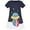 Blue, variant on Girls Dress T-shirt Cotton Bird Embroidered Short Sleeve 2 Years