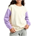 thumbnail image 2 of StSilkitty Boys Girls Long Sleeve Sweatshirts Color Block Crewneck Pullover Tops Fall Winter Warm Clothes Size 2-12, 2 of 9