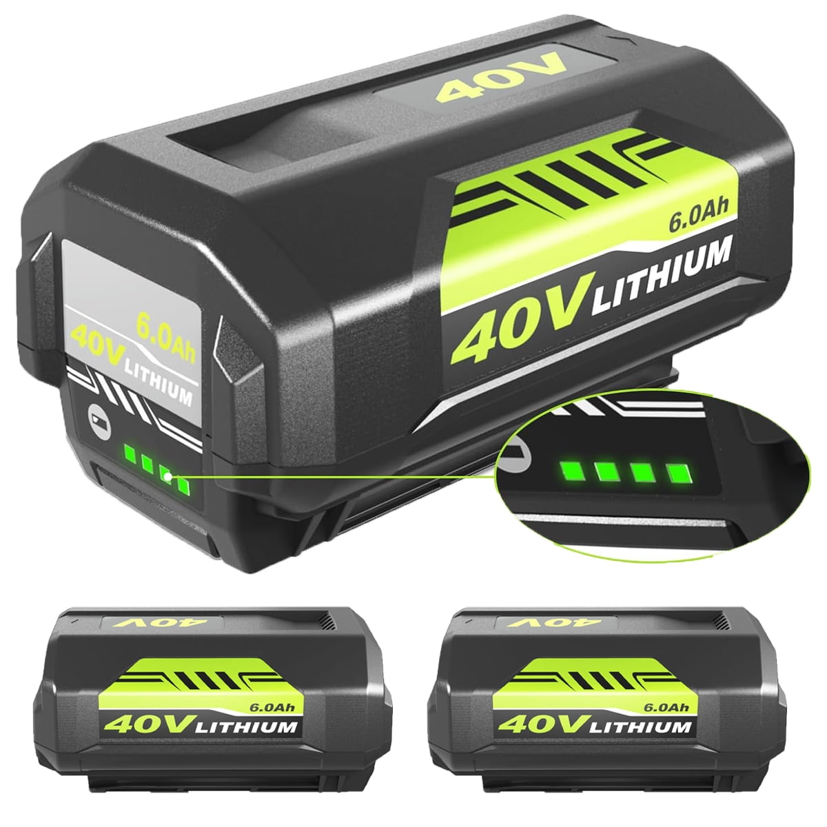 DASNITE 36V/40V 6,0Ah Ersatzakku Für Ryobi Akku 40V Max Lithium Kompatibel Mit Ryobi 40V Akku OP4040 OP4015 OP4026 OP40261 OP4030 OP40301 OP4050 OP4050A OP40501 OP4060A Elektrowerkzeuge