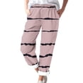 thumbnail image 1 of Timegard Womens Plus Size Pants Striped Straight Leg Elastic Waist Lounge Pants with Pockets Fall Travel, 1 of 5