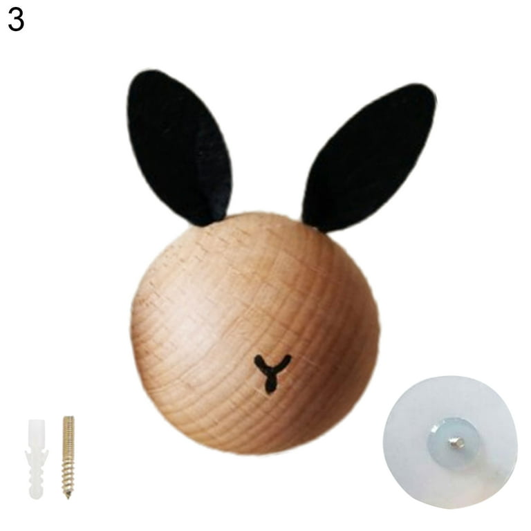 Yoone 1 Set Coat Hook Cartoon Animal Pattern Home Decor Wooden Hats Scarf  Wall Hangers for Kids Room 