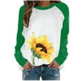 thumbnail image 1 of Pompotops Mode Femme Printemps Automne Patchwork Imprimé Manches Longues Col Rond T-Shirt Décontracté, 1 of 4