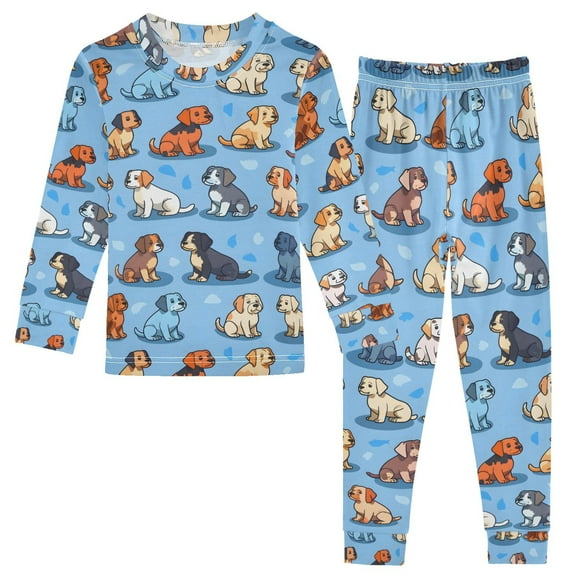 joogoo Cute Pug Dog 2 Piece Long Sleeve Tee and Pants Cotton Pajama Set 5Y