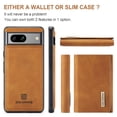 thumbnail image 6 of 2 in 1 Wallet Case for Google Pixel 7a, Retro PU Leather Cell Phone Back Cover Magnetic Detachable with Wallet Credit Card Cash Holder Kickstand for Google Pixel 7a, Brown, 6 of 11