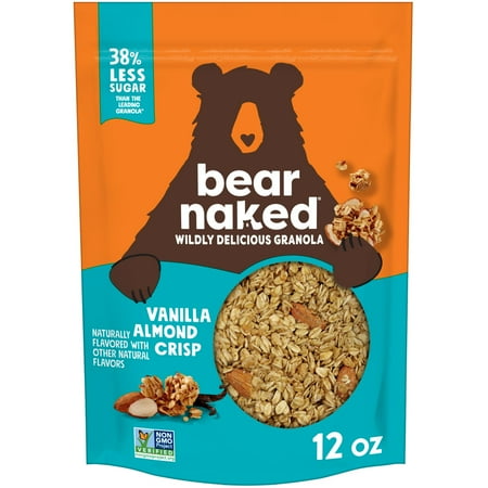 Bear Naked Granola Cereal, Whole Grain Granola, Breakfast Snacks, Vanilla Almond Crisp, 12oz Bag (1 Bag)