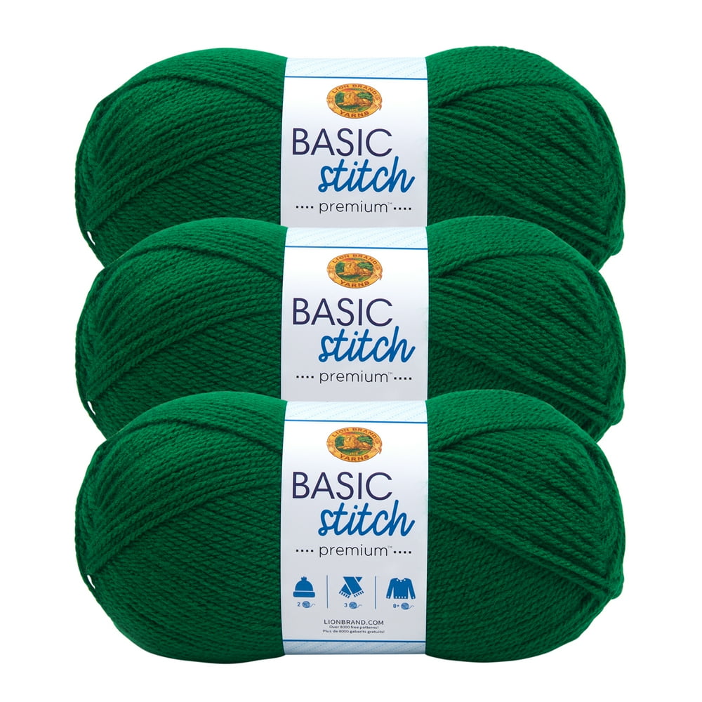 Lion Brand Yarn Basic Stitch Premium Ivy Premium Medium Acrylic Green