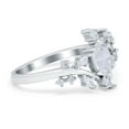 thumbnail image 2 of Oval Marquise Simulated Cubic Zirconia Ring 925 Sterling Silver Size 7, 2 of 6