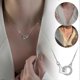 thumbnail image 2 of Geometric Pendant Necklace Silver Square Pendant Interlocking Pendant, 2 of 4