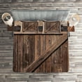 thumbnail image 2 of Ambesonne Rustic Quilted Coverlet 3 Pcs, Aged Door Vintage Rural, Queen Size, Brown, 2 of 2