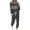 J01#Gray, variant on zfwon 2 Piece Sweatsuit Women Leopard Print/Solid Colour Long Sleeve Crewneck Tops & High Waist Joggings Pants with Pockets Matching Sets Loungewear Sets for Women Casual Sports Streetwear