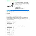 thumbnail image 2 of Front Left Lower Control Arm and Ball Joint Assembly - Compatible with 2009 - 2014 Nissan Murano 2010 2011 2012 2013, 2 of 2