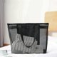 thumbnail image 3 of Bolso 3 piezas de malla para mujer, grande, para compras, playa, viaje, bolso de hombro (gris), 3 of 5