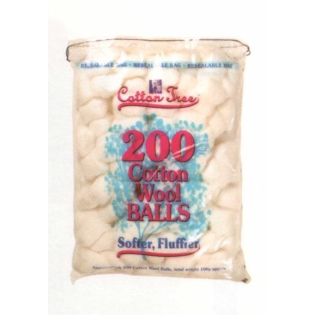 600 Cotton Tree Cotton Wool Balls 3 Packs of 200