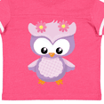 thumbnail image 4 of Inktastic Cute Pink and Purple Owl Girls Toddler T-Shirt, 4 of 5
