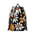 thumbnail image 2 of Honeii Yellow White Daisy Pattern Print Canvas College Laptop Backpack, Durable Rucksack Travel Notebook Bag School Backpack Book Bag for Men Women-Small, 2 of 7