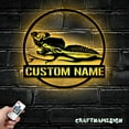 thumbnail image 3 of Craftnamesign Custom Green Basilisk Lizard Metal Wall Art LED Light, Gecko Lover Name Sign, 3 of 5