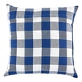 thumbnail image 3 of Contemporary Home Living Set of 4 Blue and White Gingham and Buffalo Check Pillow Cover, 18", 3 of 6