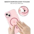 thumbnail image 5 of VENINGO Magnetic for iPhone 13 Case / iPhone 14 Case Clear Glitter, Compatible with Mag-safe, TPU Transparent Shockproof Slim Bling Sparkly Bumper Cover Phone Case for Women Girls, Pink, 5 of 8