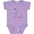 thumbnail image 3 of Inktastic Cute Purple Hippo Girls Baby Bodysuit, 3 of 5