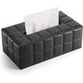 thumbnail image 1 of Caja de pañuelos de cuero rectangular (negro) Rojo Verde, 1 of 5