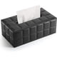 thumbnail image 1 of Caja de pañuelos de cuero rectangular (negro) Rojo Verde, 1 of 5