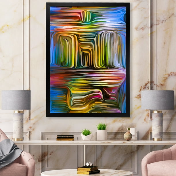 Designart 'Colour Spiral Fusion VIII' Modern Framed Art Print