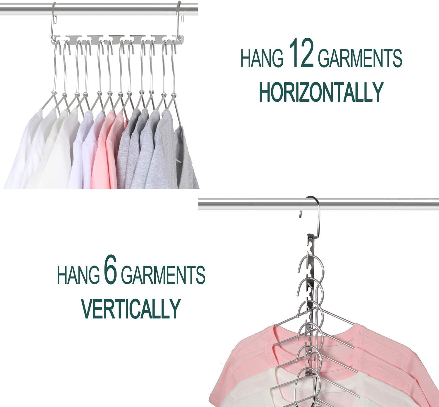 Magic Space Saving Clothes Hangers Multifunctional Smart Closet Organizer  Premium Wardrobe Clothing Cascading Hanger 9 Slots, Innovative Design for  Heavy Clothe…